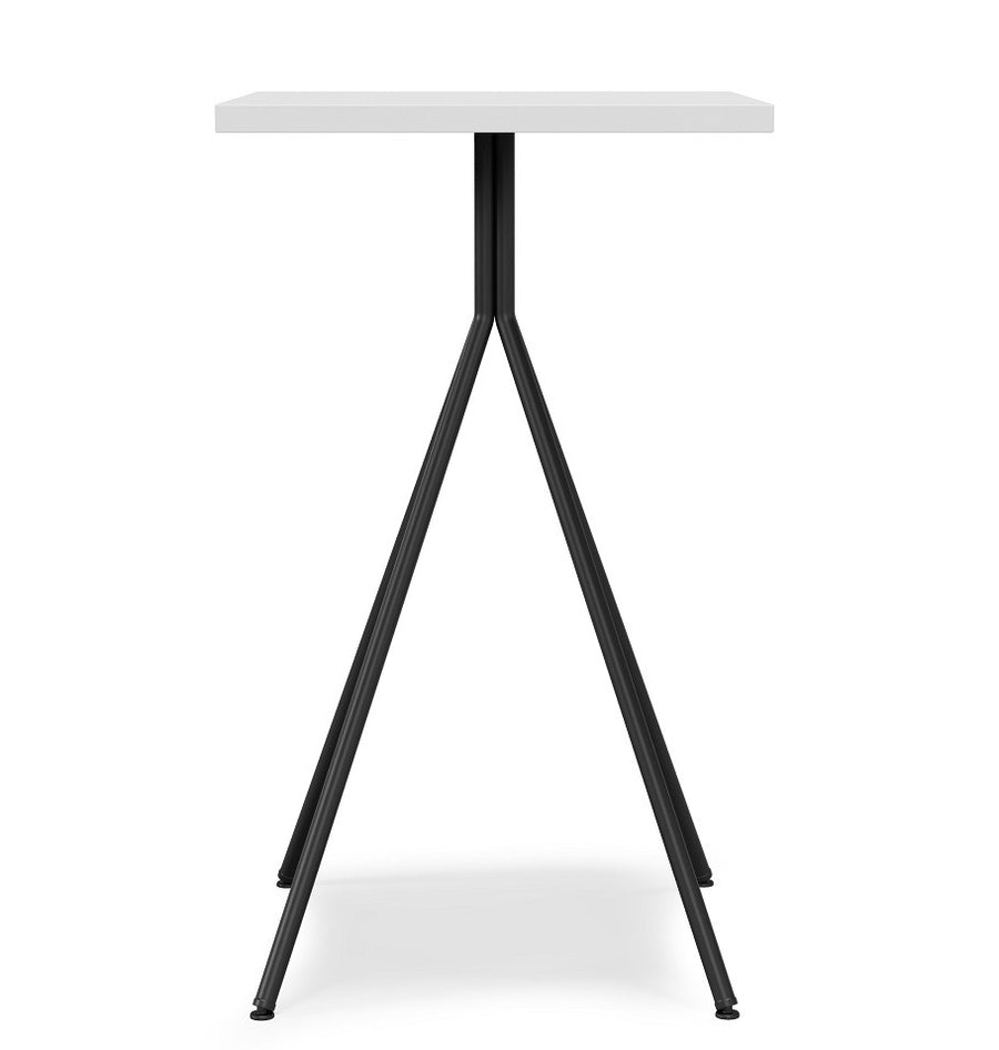 Mesa alta BISTRÓ, metal negro, tapa de MDP color blanco, 60 x 60 cms