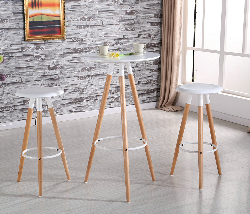 Mesa alta OTILIA NEW, madera, tapa blanca de 60 cms