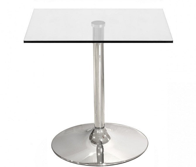 Mesa BERNIE 60C, cromada, cristal templado 60 x 60 cms