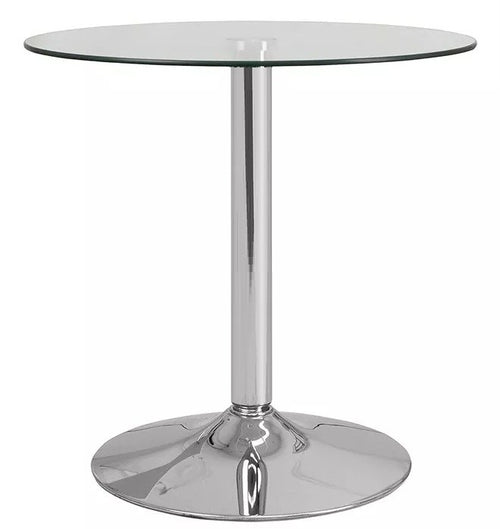 Mesa BERNIE 60R, cromada, cristal templado 60 cms diámetro