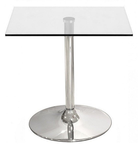 Mesa BERNIE 70C, cromada, cristal templado 70 x 70 cms