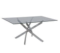 Mesa CHANTAL 150, cromada, cristal, 150 x 90 cms