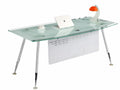 Mesa de oficina ACRE, vidrio templado blanco, 180 x 85 cms