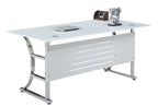 Mesa de oficina CADORE, vidrio templado super blanco, 180 x 85 cms