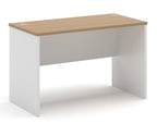 Mesa de oficina VOLPI 140, blanco y roble, 140 x 70 cms