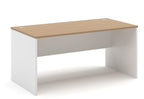 Mesa de oficina VOLPI 180, blanco y roble, 180 x 80 cms