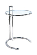 Mesa EG NEW, regulable, acero inoxidable y cristal, 50 cms de diámetro