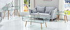 Mesa HOLANDA, madera, cristal, 110x55 cms