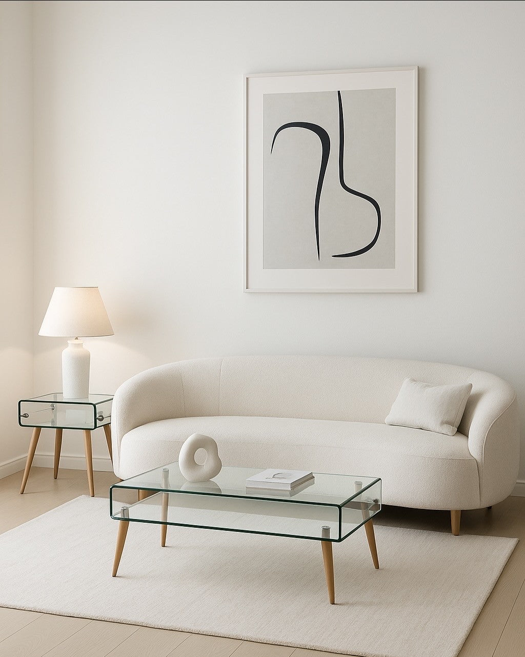 Mesa HOLANDA, madera, cristal, 55x40 cms