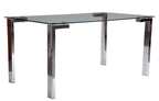 Mesa LAINEY 140 (M), cromada, cristal, 140x80 cms