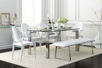Mesa LAINEY 160 (M), cromada, cristal, 160x90 cms
