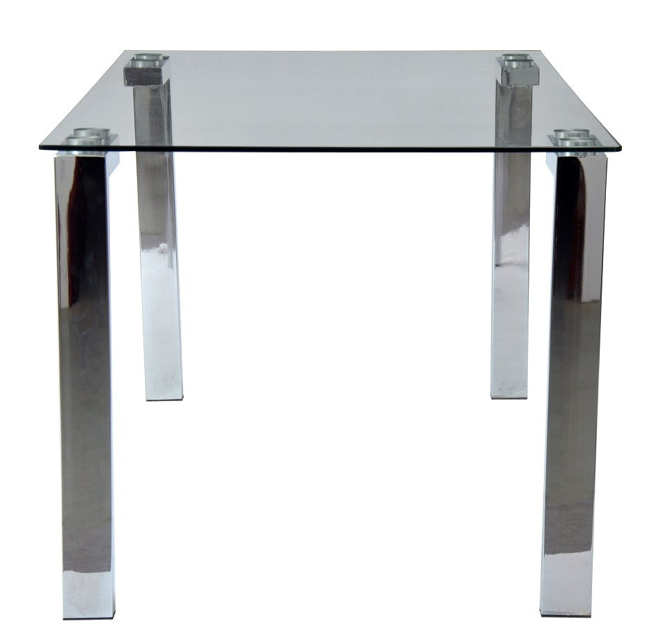 Mesa LAINEY 160 (M), cromada, cristal, 160x90 cms