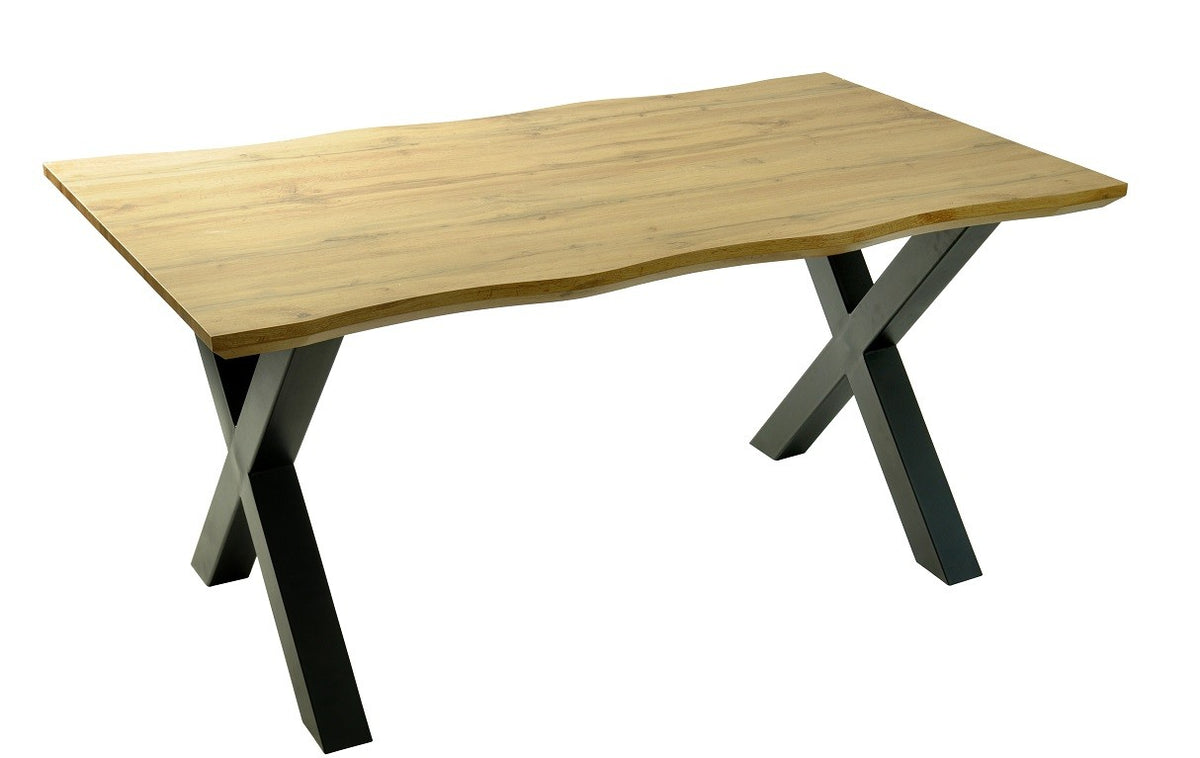 Mesa LERMA 160, metal, negro, tapa DM bilaminado 160 x 90 cms