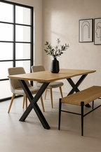 Mesa LERMA 180, metal, negro, tapa DM bilaminado 180 x 90 cms