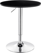 Mesa MABEL, graduable, tapa soft negra, 70 cms de diámetro