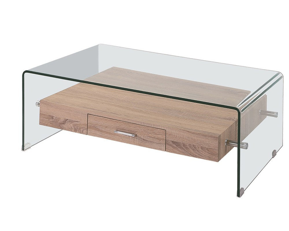 Mesa MARILYN, baja, madera, cristal, 110x55 cms