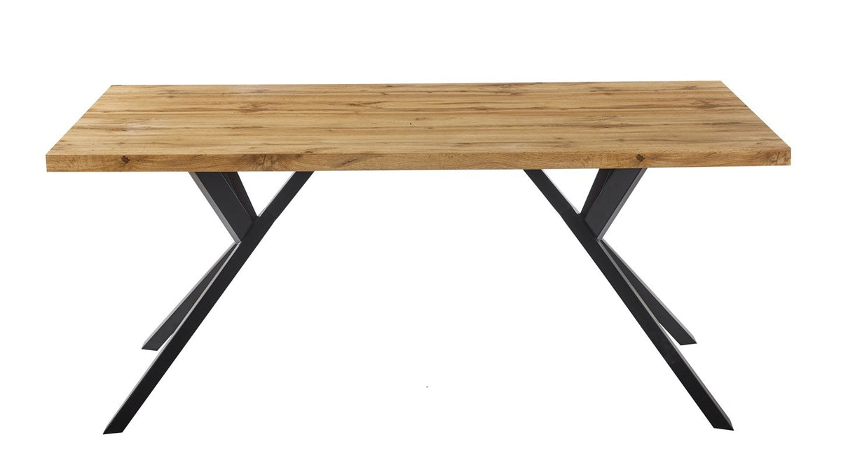 Mesa OLITE 180RT, metal, madera, 180 x 90 cms