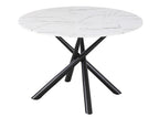 Mesa SAHARA, metal negro, tapa de cristal templado, 120 cms de diámetro