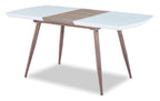 Mesa SOHAIL, extensible, metal, madera, cristal,140 ~ 180x80 cms