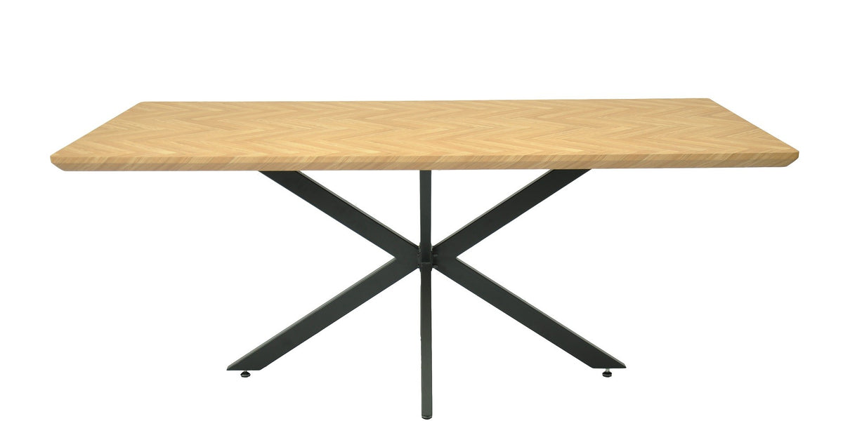 Mesa SORRENTO 180, metal, negro, tapa decor,180 x 90 cms