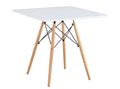 Mesa STAR, base madera, tapa blanca, 80 x 80 cms