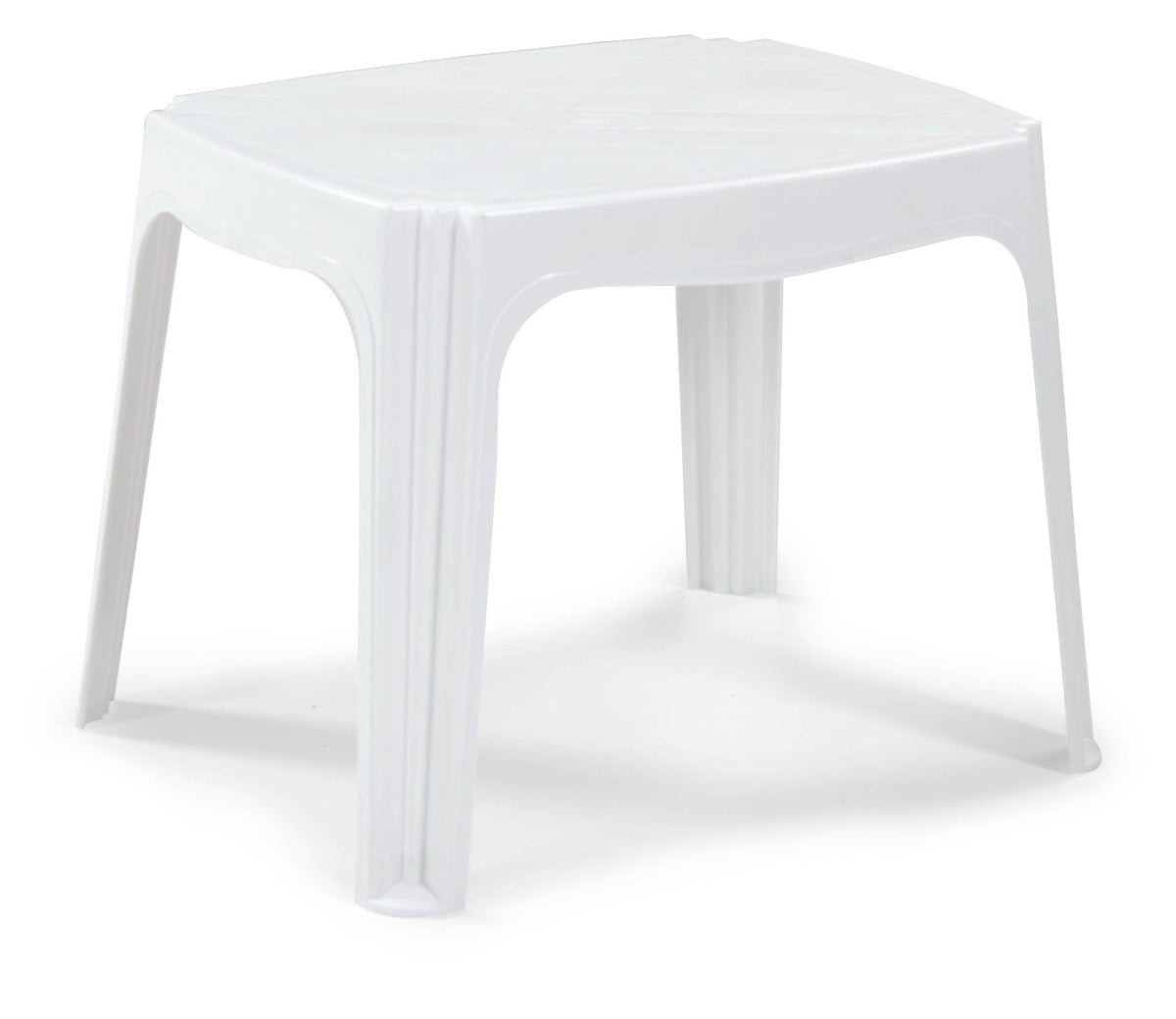 Mesa TORROX, baja, apilable, polipropileno blanco