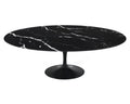 Mesa TUL, oval, fibra de vidrio, mármol negro 180x108 cms