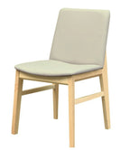 Silla ALPES, madera de haya, natural, similpiel gris
