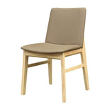 Silla ALPES, madera de haya, natural, similpiel marrón