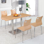 Silla AMELIE, apilable, acero inoxidable, asiento laminado HPL, color natural