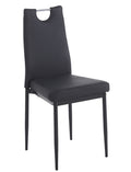 Silla AROSA, apilable, metal, similpiel negra