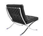 Silla BARNA (T), diseño, acero inoxidable, similpiel negra