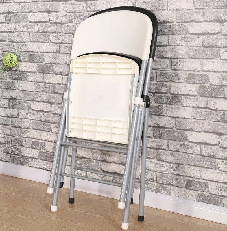 Silla BEACH, plegable, metal plata, polietileno blanco
