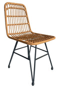 Silla BRUNEI, metal, ratán beige