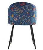 Silla CARNAVAL SKY BLUE, metal, tapizado velvet azul con trasera carnaval