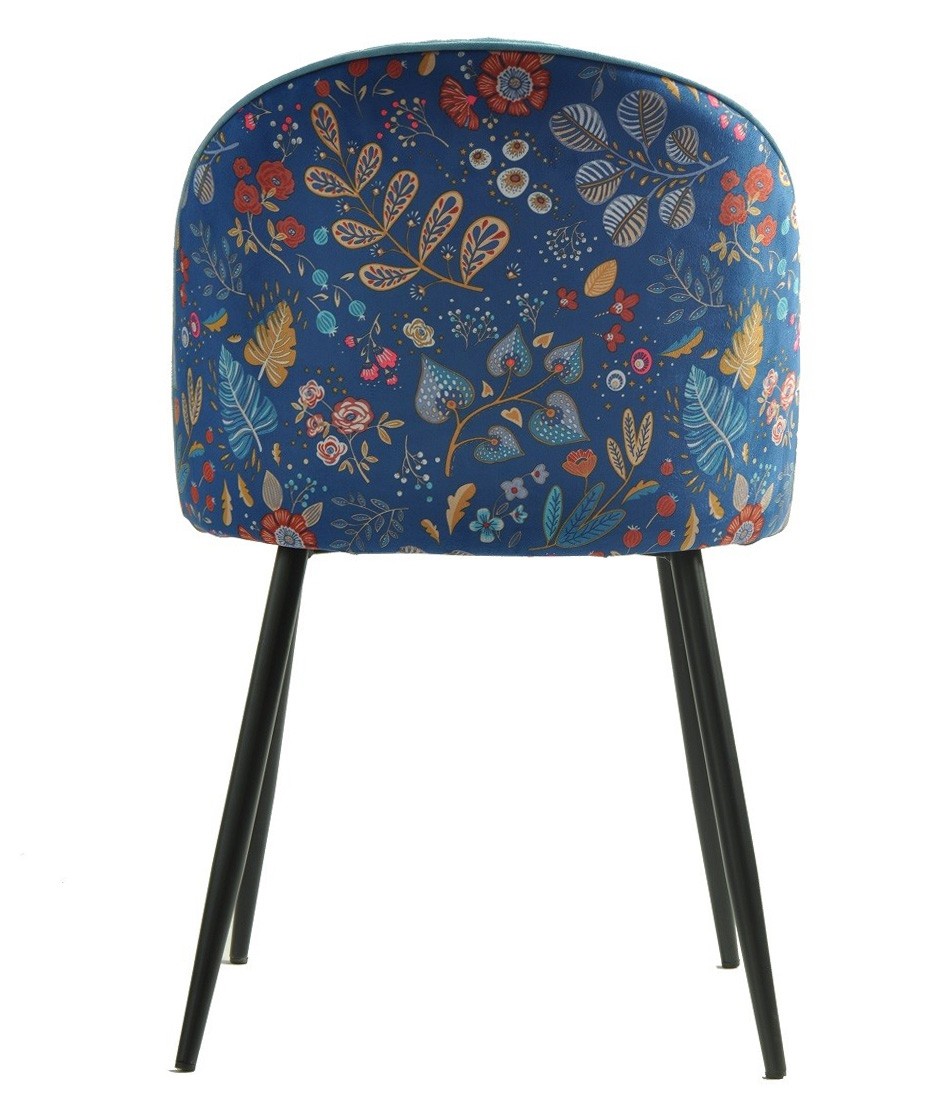 Silla CARNAVAL YELLOW, metal, tapizado velvet amarillo con trasera carnaval