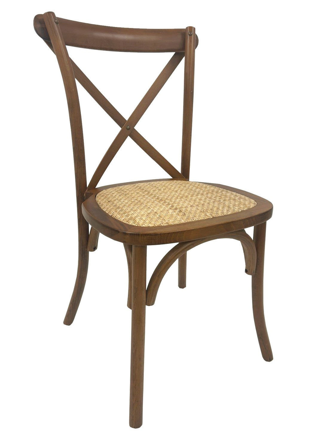 Silla CROSS SX, madera de haya, nogal, asiento de ratán