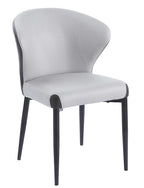 Silla DAVOS, metal, tapizado similpiel marrón y gris