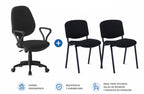 Silla de oficina NEVOY, brazos, regulación de altura, contacto permanente, tejido negro