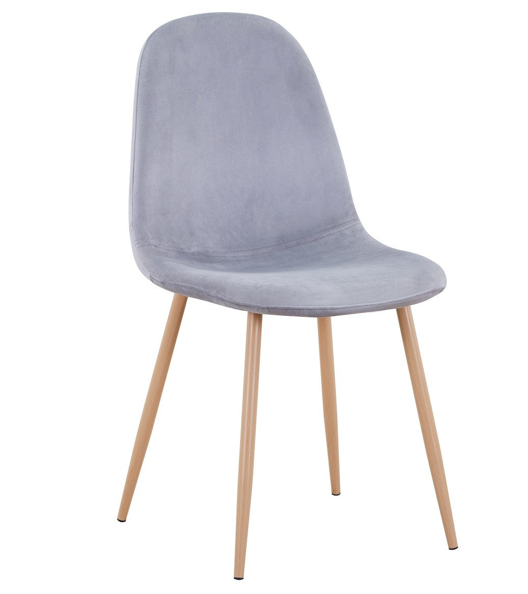 Silla EPOQUE NEW, patas metálicas, terciopelo gris 19