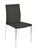 Silla INMA, apilable, metal, similpiel negra