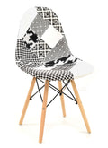 Silla STAR, madera, tejido patchwork combi bgn