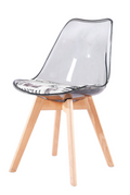 Silla TORRE 4P, madera, transparente, cojín estampado moderno