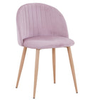 Silla VELVET NEW, patas metálicas, terciopelo rosa 25