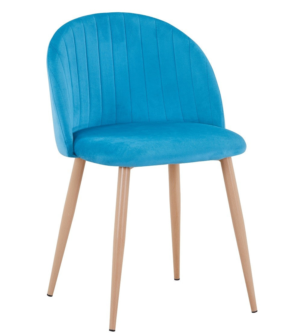 Silla VELVET NEW, patas metálicas, terciopelo turquesa 59