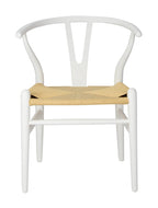 Silla WISH, madera de haya, blanca, fibra trenzada