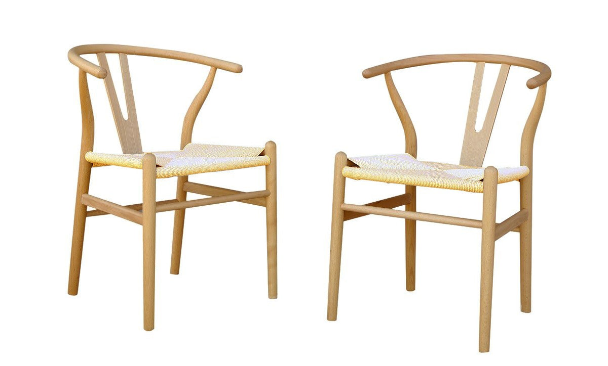 Silla WISH, madera de haya, natural, fibra trenzada