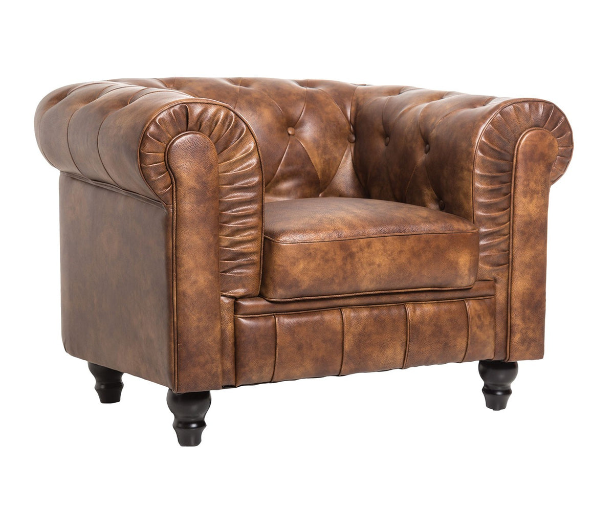 Sillón CHESTER, similpiel cuero viejo