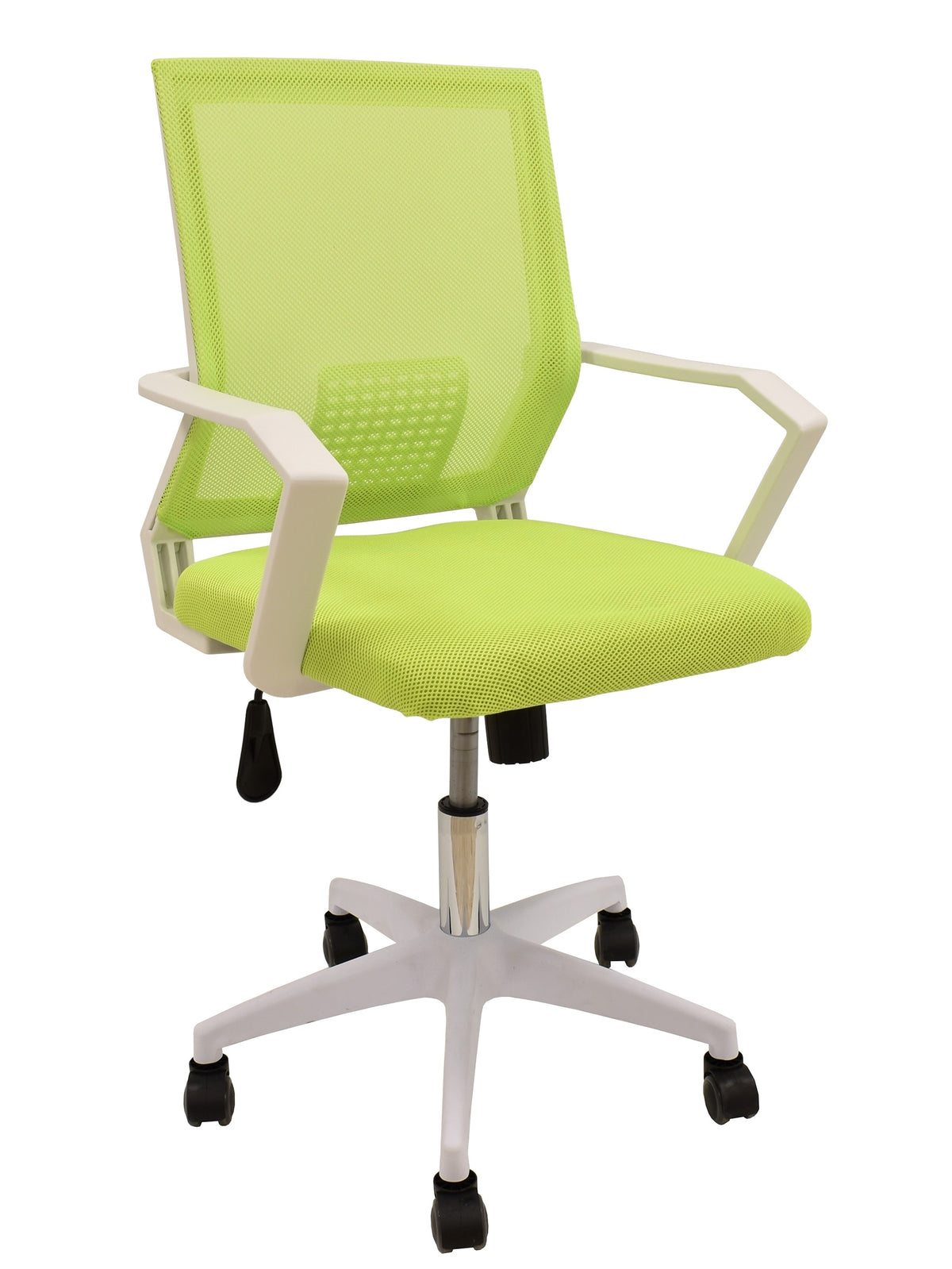 Sillón de oficina CLENT, blanco, malla y tejido verde