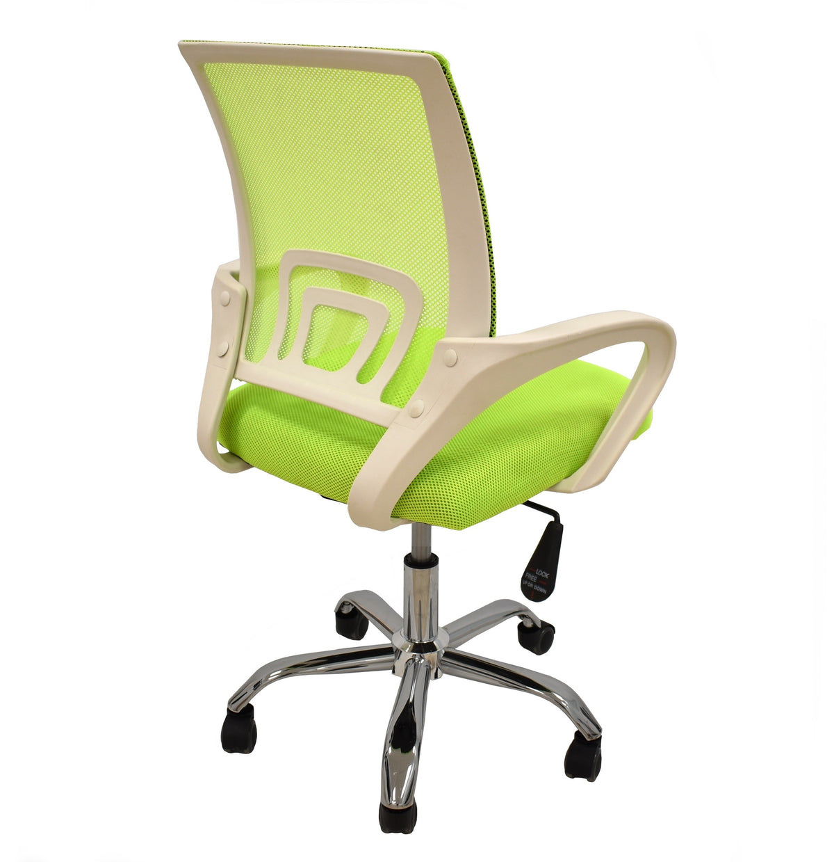 Sillón de oficina FISS NEW, blanco, regulación de altura, basculante, malla y tejido verde
